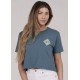 Women's Tee Shirt Crop Top SALTY CREW Tippet Fill Fin Blue