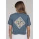 Tee Shirt Femme Crop Top SALTY CREW Tipped Fill Fin Blue