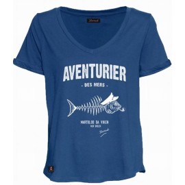 Tee Shirt Femme STERED Aventurier Pesk Bleu Pivoine