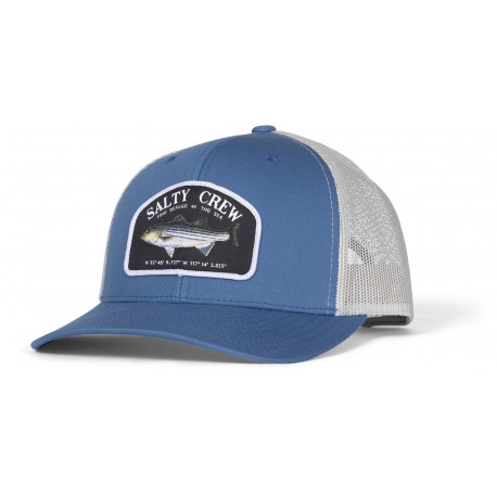 Salty Crew Striper Retro Trucker Cap Slate Silver