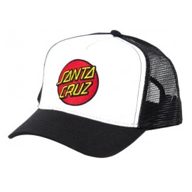Santa Cruz Youth Classic Dot White Black Cap