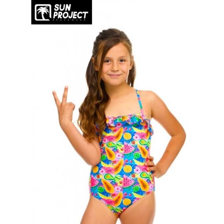 SUN PROJECT Children's 1 Piece Swimsuit Tropical Fruits Multicolor
