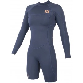 Shorty Femme Sooruz Fly Manches Longues Organic Oysterprene Back Zip 2/2mm Navy