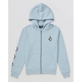 VOLCOM Iconic Stone Zip Hoodie for Kids, Ice Blue