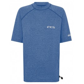FCS Essential Short Sleeve Rash Vest Heather Tranquil Blue