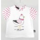 Baby Girl's Papylou Seagull T-Shirt in White and Pink