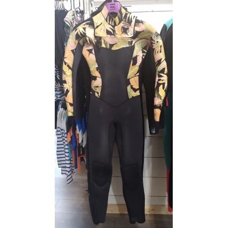 Billabong Synergy Women Wetsuit Hood Front Zip 5/4mm Second Hand Size 4