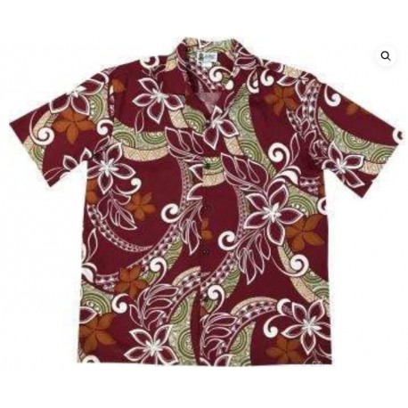 Chemise Hawaiienne Aloha Republic Island Tapa Bordeaux