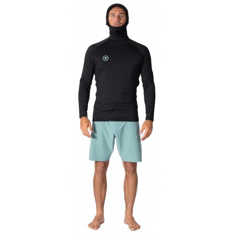 Vissla Warm Seas Eco Hooded Long sleeve Rash Guard Black