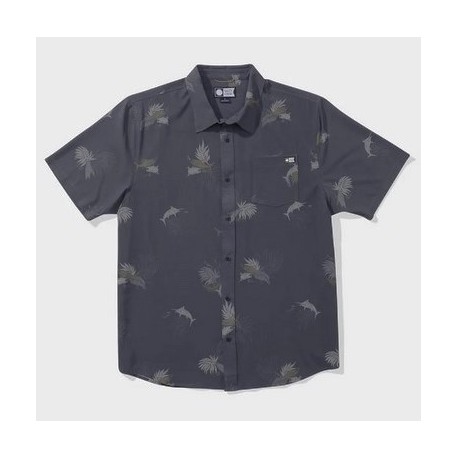 Men's Salty Crew Breezer Perf Tech Wvn Charcoal Shirt