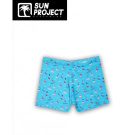 Boxer de Bain Enfant SUN PROJECT Surfers Bleu ciel