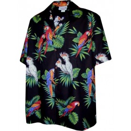 Hawaiian Shirt Pacific Legend Black Parrot