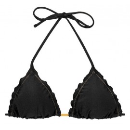 RIO DE SOL Shimmer Black Frufru Bikini Top