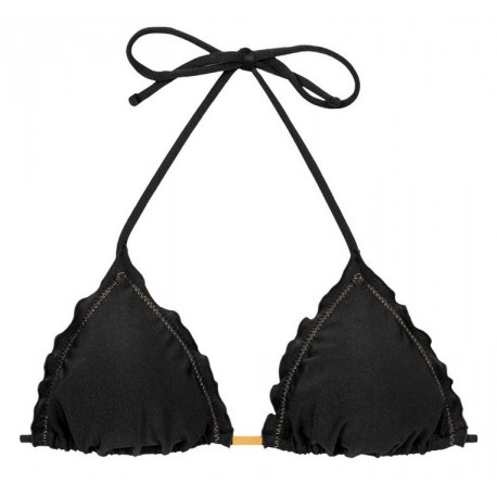 RIO DE SOL Shimmer Black Frufru Bikini Top