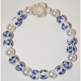 MISS CELTIC Turtle and Blue Ceramic Bead Bracelet