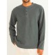 Tee Shirt Manches Longues Homme RHYTHM Vintage Terry Henley Silver Pine