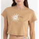 Women's T-Shirt RHYTHM Follow The Sun Crop Crew Sand