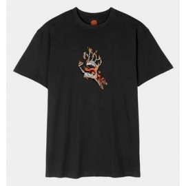 Tee Shirt Homme SANTA CRUZ Burnt Bone Hand Black