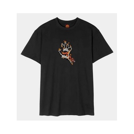 Men's Tee Shirt SANTA CRUZ Burnt Bone Hand Black