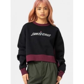 Sweat Femme SANTA CRUZ Flourish Strip Crew Black