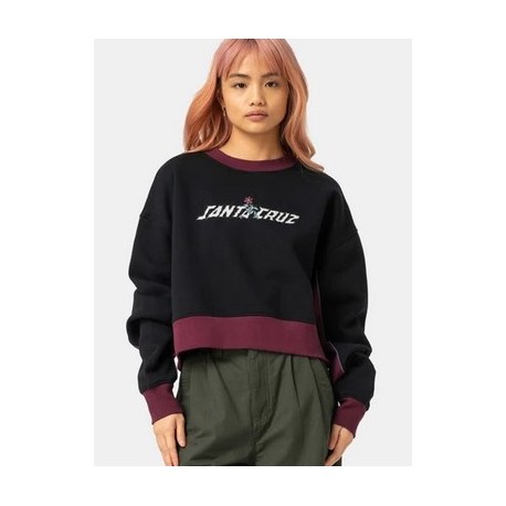Sweat Femme SANTA CRUZ Flourish Strip Crew Black
