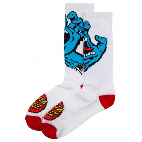 Chaussettes Santa Cruz Youth Screaming Hand White