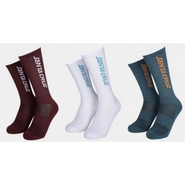 Pack of Three Santa Cruz Strip Dark Cherry White Navy Strip Socks