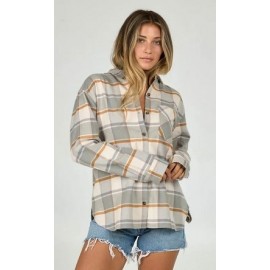 Chemise Flannel Femme SALTY CREW Shore Break Clay Grey