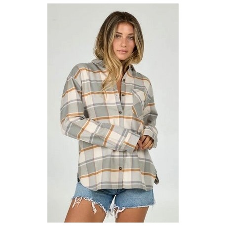 Chemise Flannel Femme SALTY CREW Shore Break Clay Grey