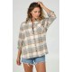 SALTY CREW Women's Flannel Shirt - Shore Break Clay Grey