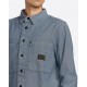 VOLCOM Men's Levelstone Blue Wash Long-Sleeved Shirt