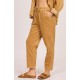 SISSTREVOLUTION Women's Elasticated Velvet Pants Coast Is Clear Rattan