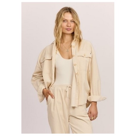 SISTREVOLUTION Women's After Hours Corduroy Shirt in Sea Salt