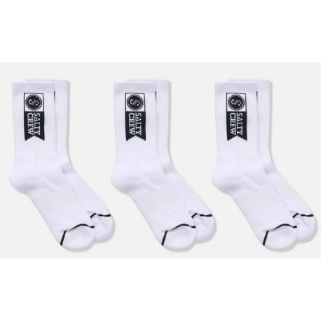 Pack de Trois Paires de Chaussettes Salty Crew Alpha White