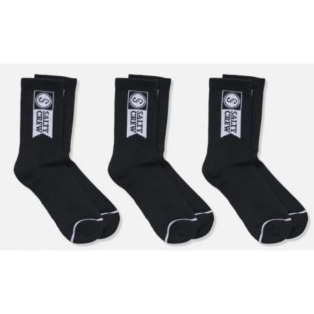 Pack de Trois Paires de Chaussettes Salty Crew Alpha Black