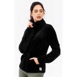 PROTEST Prtvance Women's Full Zip Velour Fleece True Black