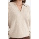 RHYTHM Women's Lexie V-Neck Collared Jumper in Natural