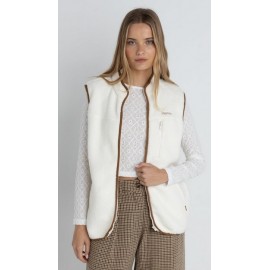 Veste Polaire Sans Manche Femme RHYTHM Aria Sherpa Vintage White
