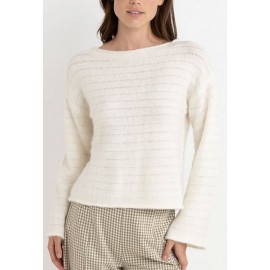 RHYTHM Baklava Knit Women's Sweater in White