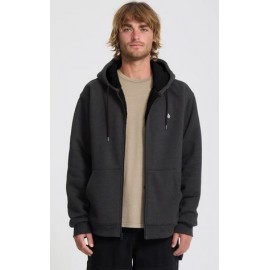 VOLCOM Men's Single Stone Lined Sherpa Sweatshirt in Heather Black