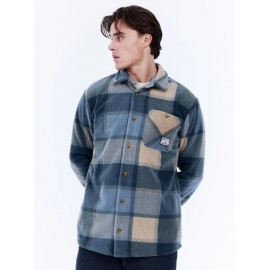 PROTEST Men's Fleece Shirt, Pretmitchel, Twilight Navy