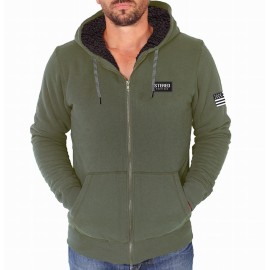 Sweat Doublé Sherpa Homme STERED Héritage Kaki