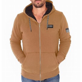 STERED Heritage Camel Men's Sherpa-Lined Sweatshirt