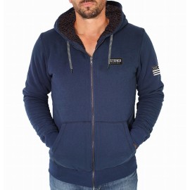 STERED Heritage Men's Sherpa-Lined Sweatshirt - Navy