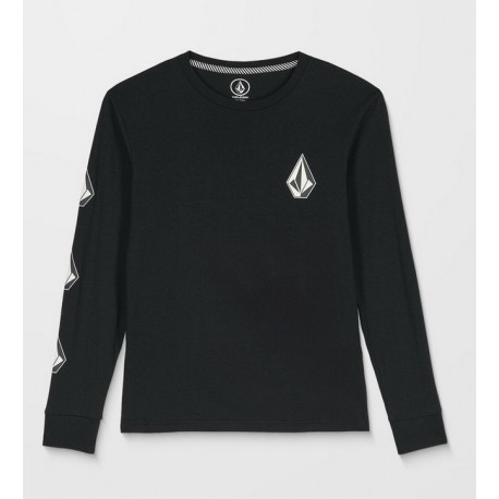 VOLCOM Iconic Stone Black Junior Long-Sleeve T-Shirt