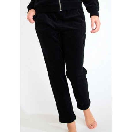 Women's Elasticated Corduroy Trousers BANANA MOON Mason Quandary Black
