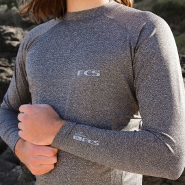 FCS Essential Long Sleeve Rash Vest Heather Grey