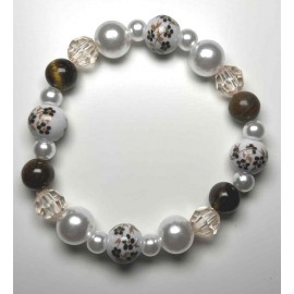 MISS CELTIC Tiger's Eye Bead Bracelet, Brown Ceramic