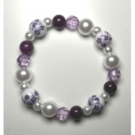 Bracelet MISS CELTIC Création Perle Améthyste Céramique Violet