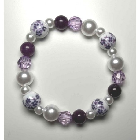 Bracelet MISS CELTIC Création Perle Améthyste Céramique Violet